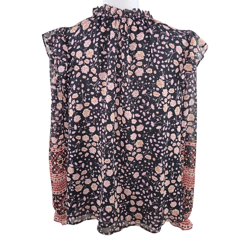 Rachel Zoe Ruffled Floral Cottagecore Blouse In Small - Picture 5 of 8